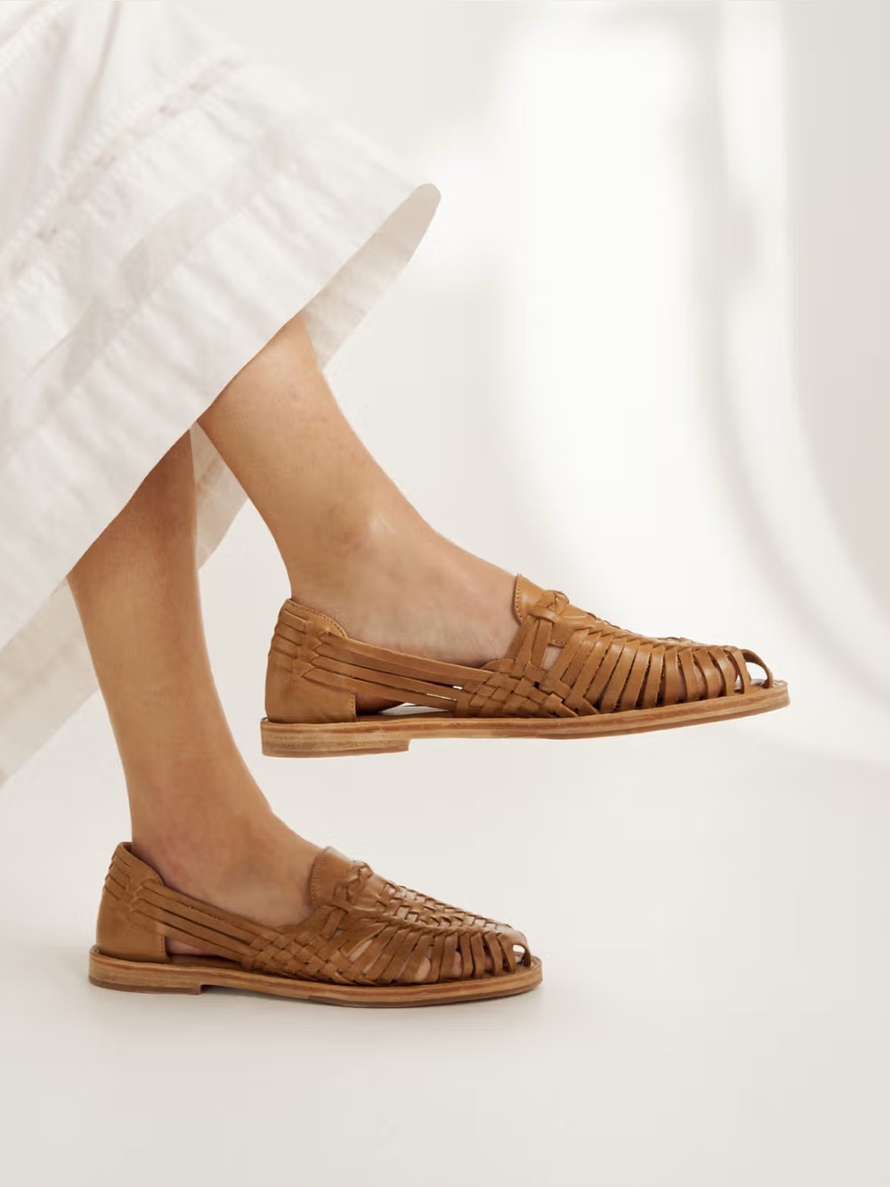 Tecovas Maya Leather Huarache Flats